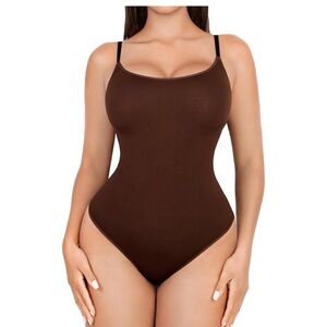 Women's Open Back Bodysuit Sleeveless Strap Bodycon Tops Thong Body Shaper